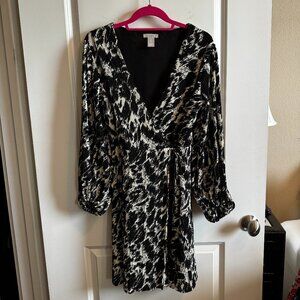 H&M Black and White Wrap Dress